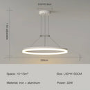 Modern Black LED Pendant Lamp Ring Chandelier Lighting Fixture by Ljojo for Living Room Kitchen Dining Bedroom