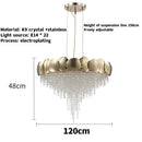 Italian K9 Crystal Pendant Lights Luxury Gold Chandelier for Bedroom Living Dining Room - Ljojo