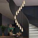 Ljojo LED Staircase Chandeliers: Modern Home Decor Pendant Light for Living Room