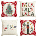 Christmas Nutcracker Decoration Pillowcase Set - Ljojo Branded Festive Tree Printed Cushion Suite