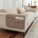 Ljojo Modern Armrest Pad With Storage Layer for Sofa, All Seasons, Khaki Gray