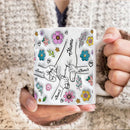 3D Effect Flowers Cup Holding Hands Personalized Name Mug for Children, Mother's Day Gift