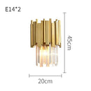 Ljojo Luxury Crystal LED Wall Light Gold Stainless Steel Bedroom Home Decor