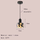 Art Deco Marble Pendant Light | Adjustable Cord E27 Bulb for Dining Room & Bedroom