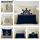 Ljojo Marine Cotton Fish Cushion Cover 45x45CM Square Home Decor Pillow Case