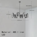 Art Deco Chandelier Black Orange Gray Metal Hanging Lamp for Dining Room Foyer Bedroom by Ljojo