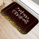 Ljojo Merry & Happy Year Door Mat: Golden Black Letter Print, Non-Slip Floor