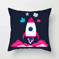 Cartoon Spacecraft Astronaut Rocket Pillowcase for Home Decor - Ljojo