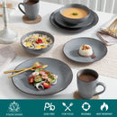 Ljojo MODA Stoneware Dinner Set - 48-Piece Grey Tableware in VANCASSO Design