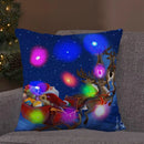 Ljojo LED Retro Santa Claus Christmas Light Decoration Throw Pillow Cover