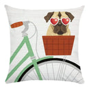Funny Dog Driving Pattern Cushion Cover - Ljojo Decorative Pillow Case