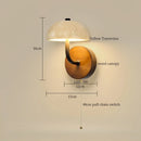 Ljojo LED Wall Sconce Yellow Travertine Pull Chain Switch, Mid Century Modern Style