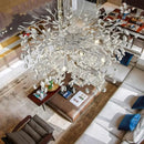 Ljojo Modern Chrome Chandelier: Round Crystal Dining Living Room Lighting