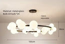 Clear White Glass Ball Chandeliers Cord Adjustable G9 Bulb Good Packaging by Ljojo for Parlor Bedroom Dining Room