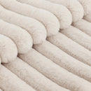 Ljojo 16x16 Faux Fur Striped Pillow Covers 2pcs - Soft Plush Velvet Back