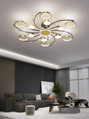 Ljojo Luxury Gold Aluminum LED Chandelier with K9 Crystal for Living Room