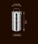 Ljojo 316 Stainless Steel Insulated Bento Lunch Box, 4-Layer Anti-Overflow Design
