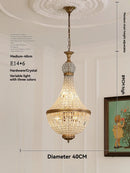 French Vintage Gold Crystal Pendant Light for Living Dining Room - Ljojo