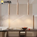 Ljojo Slim Yellow Travertine LED Pendant Lamp for Bedroom Kitchen Dining - Cave Stone Hanging Light