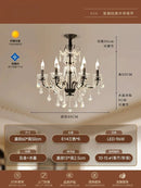 French Retro Style Living Room Pendant Light Luxury Candle Crystal Room Main Light Europea... by Ljojo