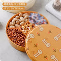 Ljojo Melamine Fruit Plate with Lid - Divided Snack Box for Living Room