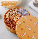 Ljojo Melamine Fruit Plate with Lid - Divided Snack Box for Living Room