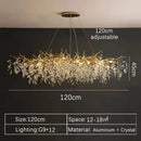 Crystal Gold LED Chandelier: Luxury Living Room Pendant Lamps by Ljojo