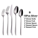 Ljojo 21-Piece Stainless Steel Cutlery Set - Mirror Finish Elegant Tableware