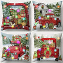 Ljojo LED Christmas Pillowcase with Truck Gifts & Tree Pattern