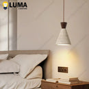 Modern Travertine Wood Pendant Light LED Hanging Lamp Chandelier for Dining Room by Ljojo