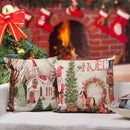 Ljojo Linen Christmas Tree Pillow Cover Set - Winter Home Decorations, 45x45cm