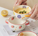 Ljojo 4.7-inch Ceramic Double Ear Steamed Egg Bowl