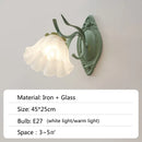 Ljojo French Retro Style Led Bedroom Chandelier Wall Lamp Cream Flower Creative Design