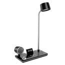 Ljojo LED Desk Lamp Wireless Charger Stand Clock Speaker Night Light USB Port