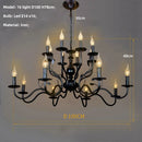 Ljojo American Retro Black Chandeliers Metal Cafe Pendant Lights for Living Room and Bedroom