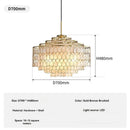Ljojo French Copper Edge Shell Chandelier Vintage Retro High-end Living Room Bedroom Lamps