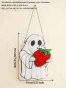 Ljojo™ Halloween Ghost Hanging Decor, Cute Strawberry Ghost Design - Window/Wall Ornaments