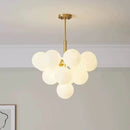 Modern Ball Restaurant Glass LED Chandelier Cream Style Home Decor Hanging Lamp by Ljojo
