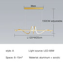 Modern Gold LED Pendant Lamp with Remote Control for Dining Room Kitchen - Ljojo