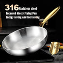 Ljojo 316 Stainless Steel Nonstick Frying Pan Wok for Gas Stove Induction