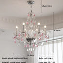 French Romantic Crystal Chandelier Pink E14 Pendant Light for Living Room by Ljojo