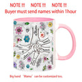 Ljojo 3D Effect Kids Names Mug with Flowers for Mother's Day Gifts