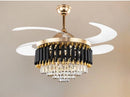 Inch Luxury Crystal Ceiling Fan with Modern LED Chandelier & Remote Control - Ljojo