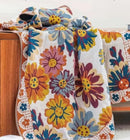 Boho Floral Cotton Bedspread Blanket by Ljojo: Soft Aesthetic Bed Throw Cover for Home