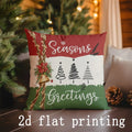 Ljojo Merry Christmas Poinsettia Greeting Pillow Cover for Sofa, Bedroom, Car