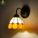 6" Tiffany Style Orange Blue Glass Wall Lamp LED by Ljojo - Scandinavian Minimalist Modern Fixture