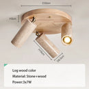 LED Spotlight Rotatable Lighting Fixture 3 Heads Walnut Log Wood Color Wall Foco by Ljojo