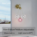 Ljojo Multi Color Glass Ball Pendant Light Modern Iron Ceiling Fixture