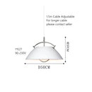 Ljojo Minimalist Metal Pendant Light Designer Dining Room Bedroom Office Table Lamp Black White