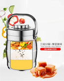 Ljojo 3-Layer Stainless Steel Insulated Bento Lunch Box - Large Capacity Pot